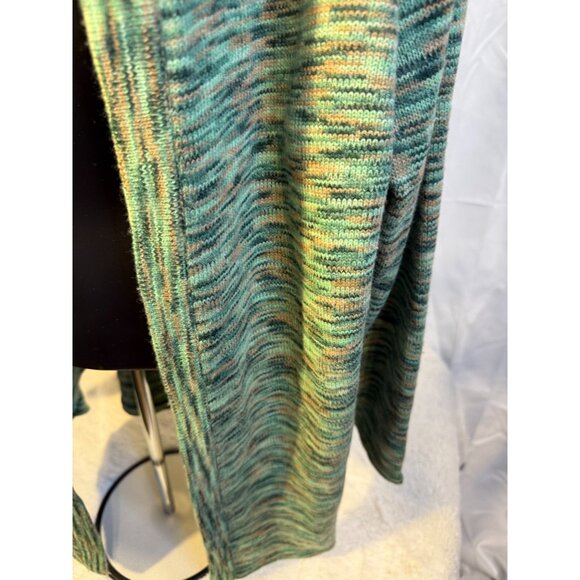 Green Knit Cardigan Sweater Womens 1X Open Style Grandma Vibes Cozy Woman Within - Picture 3 of 4